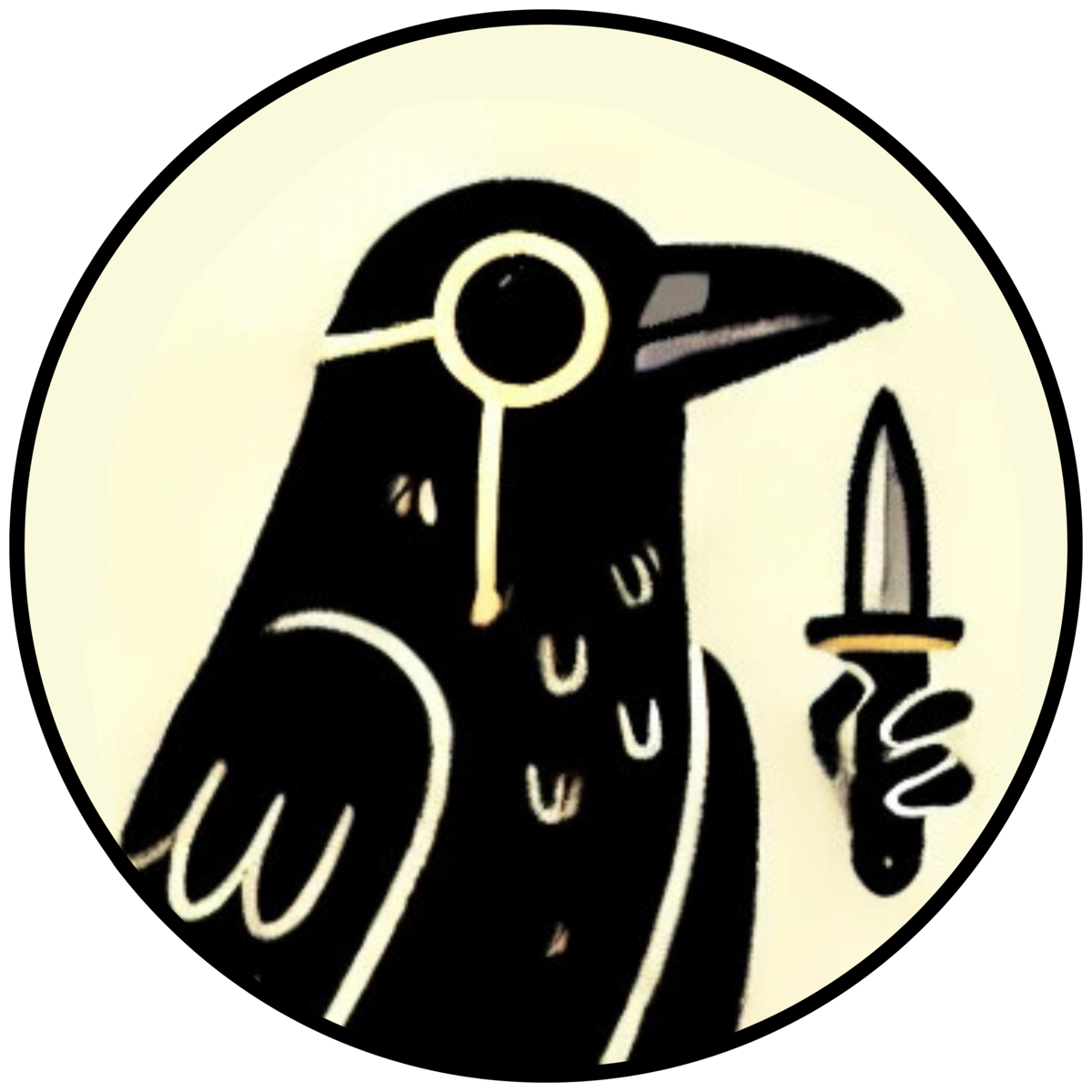 crow with knife